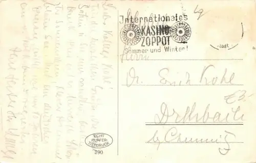 Danzig Krantor und Langebrücke Postkarte AK