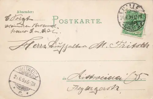 Ansicht Bad Wittekind bei Halle an der Saale Sachsen-Anhalt Postkarte AK 1899
