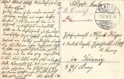 Plauen Vogtland Albertplatz Bärenstein Denkmal 17.12.1914