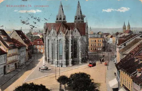 Mühlhausen Untermarkt Thüringen Postkarte AK 1916