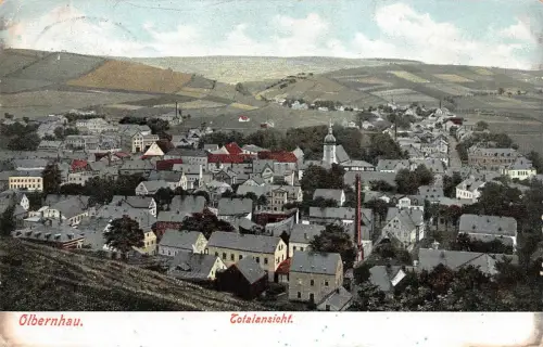 Stadtansicht Olbernhau Sachsen Postkarte AK 1909