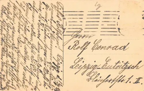 Am Anger Straßenansicht Erfurt Thüringen Postkarte AK 1924