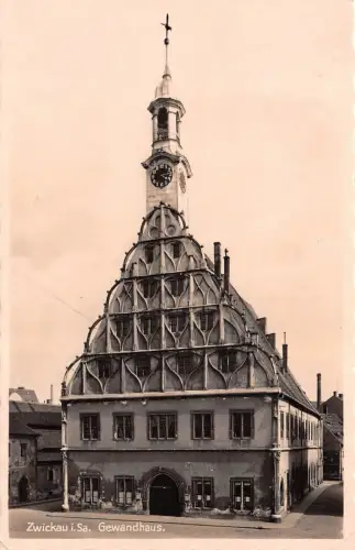 Gewandhaus in Zwickau Sachsen Postkarte AK 1934