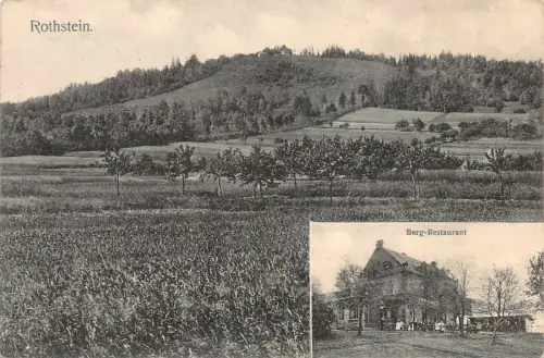 Berg Restaurant und Sommerfrische Rothstein Sachsen Postkarte AK 1912