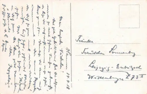 Wenn die Soldaten durch die Stadt marschieren Patriotika Postkarte AK 1918