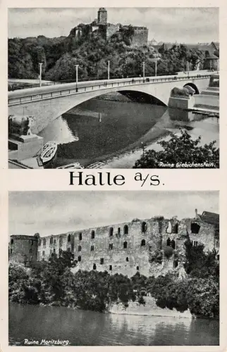 Halle a./S. Ruine Giebichenstein Ruine Moritzburg Postkarte AK