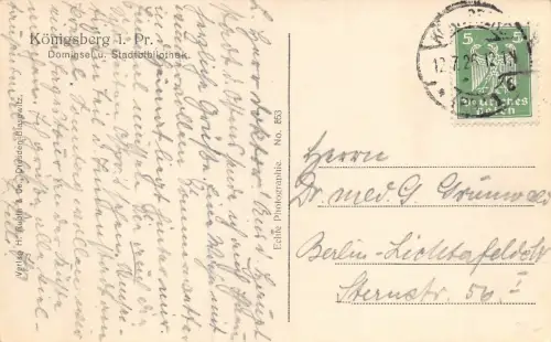 Königsberg i. Pr. Dominsel u. Stadtbilbiothek AK 1926