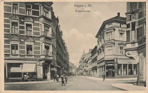 Kampstrasse in Hagen Nordrhein-Westfalen Postkarte AK 1912