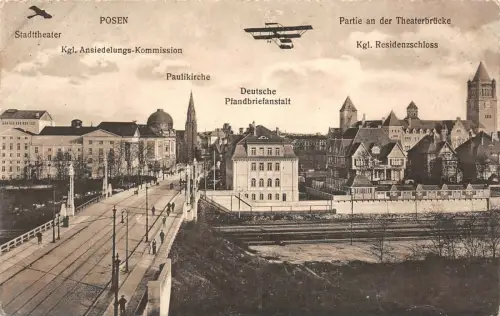 Posen Stadttheater Kgl Ansiedelungs-Kommission Paulikirche Feldpostkarte AK 1914