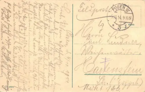 Posen Stadttheater Kgl Ansiedelungs-Kommission Paulikirche Feldpostkarte AK 1914