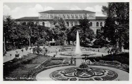 Stadtgarten und Technische Hochschule in Stuttgart Baden-Württemberg AK