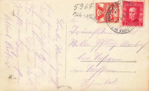Ansicht Schwarzer See im Böhmerwalde Böhmen Postkarte AK 1927