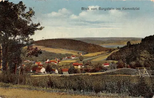 Blick von Burgstein ins Kemnitztal Vogtland Sachsen Postkarte AK 1923