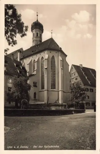 Bei der Spitalkirche in Ulm an der Donau Baden-Württemberg Postkarte AK