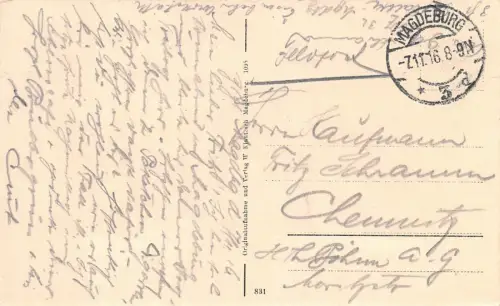 Magdeburg Blick vom Dom Postkarte 1916