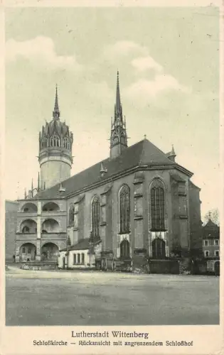 Lutherstadt Wittenberg Schloßkirche Rückansicht Postkarte AK