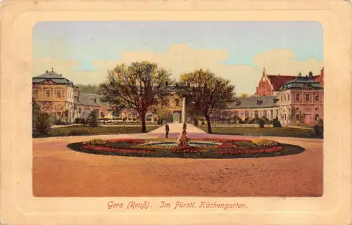 Gera (Reuß) Im Fürstl. Küchengarten Postkarte 1916