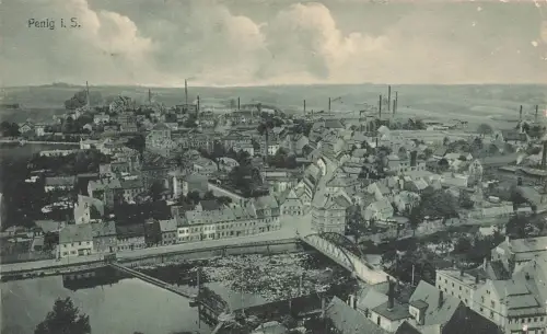 Stadtansicht von Penig Sachsen Postkarte AK