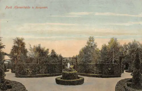 Park Herrenheide bei Burgstädt Sachsen Postkarte AK 1910