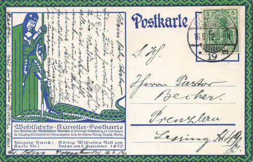 König Wilhelms Ritt um Sedan am 2. September 1870 Postkarte AK 1912