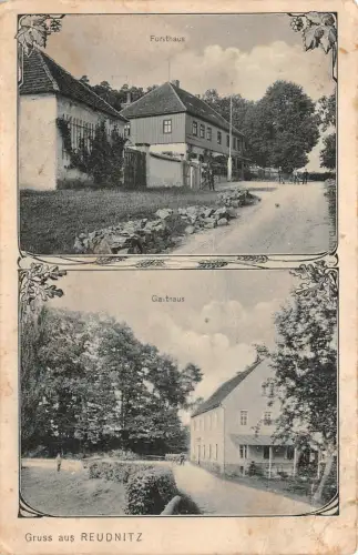 Gruss aus Reudnitz Forsthaus Gasthaus Postkarte AK 1908