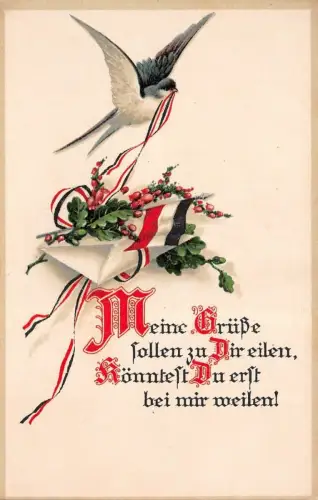 Meine Grüße sollen zu dir eilen Patriotika Postkarte AK 1916