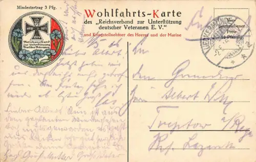 Generaloberst v. Einem Reichsverband Unterst. dt. Vet. Wohlfahrts-Karte 1916