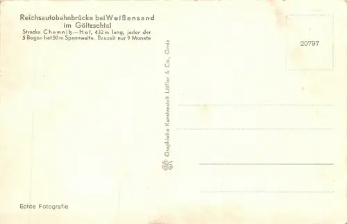 Autobahnbrücke Weißensand im Göltzschtal Vogtland Sachsen Postkarte AK