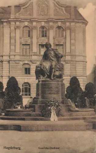 Guericke-Denkmal in Magdeburg Sachsen-Anhalt Postkarte AK