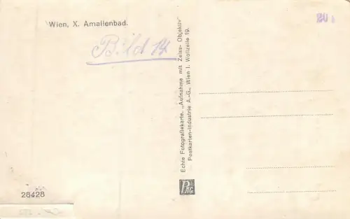 Wien Städtisches Amalien-Bad Postkarte
