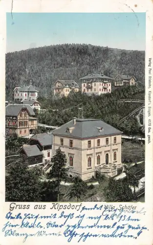 Gruss aus Kipsdorf mit Villa Schäfer Sachsen Postkarte AK 1915