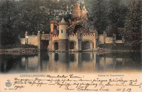 Leipzig-Lindenau Parthie im Charlottenhof AK 1903