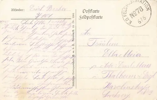 Soldat auf Position im Schützengraben Postkarte AK 1915