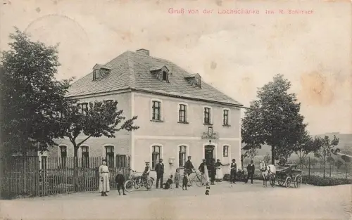 Gruß von der Lochschänke Großfriesen Plauen Vogtland Sachsen Postkarte AK 1912