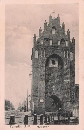 Mühlentor in Templin Uckermark Brandenburg Postkarte AK