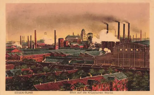Blick auf die Kruppschen Werke in Essen-Ruhr Nordrhein-Westfalen Postkarte AK