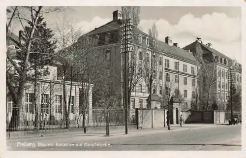 Hausen-Kaserne mit Hauptwache Freiberg Sachsen Postkarte AK 1939