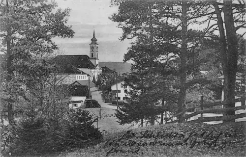 Isartal Blick auf Kloster Schäftlarn Postkarte 1913