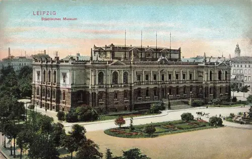 Städtisches Museum in Leipzig Sachsen Postkarte AK
