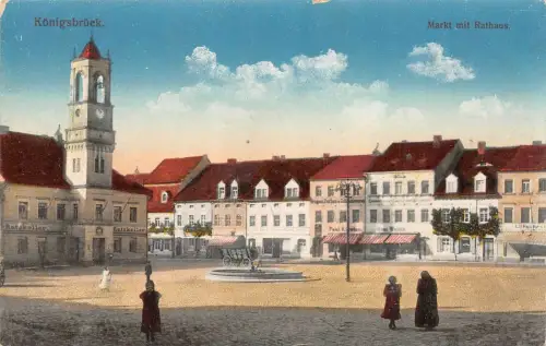 Königsbrück Markt mit Rathaus Feldpostkarte AK 1917