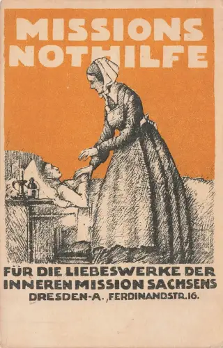Liebeswerke Mission Nothilfe Sachsen Postkarte AK 1921