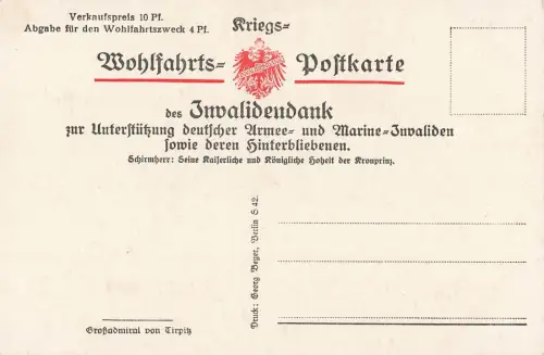 Portrait Großadmiral von Tirpitz Marine Postkarte AK