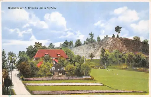 Wilischbaude bei Kreischa Sachsen Postkarte AK