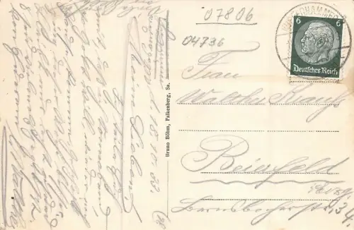 Partie beim Postamt mit Blick auf Oberneuschönberg Kupferhammer Sachsen AK 1933