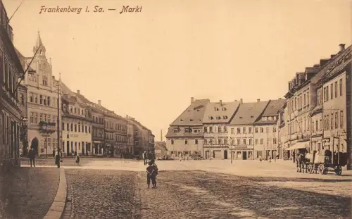Markt in Frankenberg Sachsen Postkarte