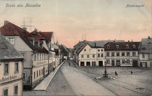 Gruss aus Neusalza Niedermarkt Postkarte AK 1912