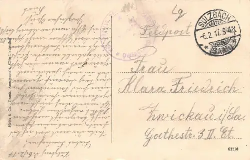 Saarbrücken Winterbergstraße AK 1917