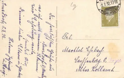 Arnsdorf i. Sa. Teilansicht Postkarte 1932