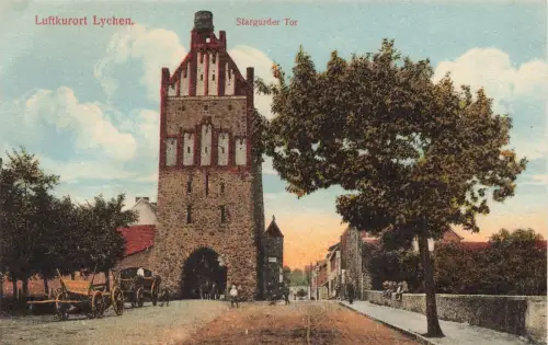 Stargarder Tor in Luftkurort Lychen Brandenburg Postkarte AK