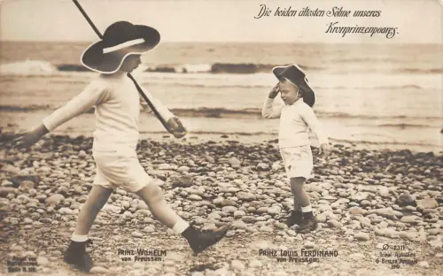 Die beiden ältesten Söhne unseres Kronprinzenpaares 1.WK Patriotika Postkarte